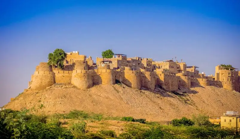 Jaisalmer is approximately